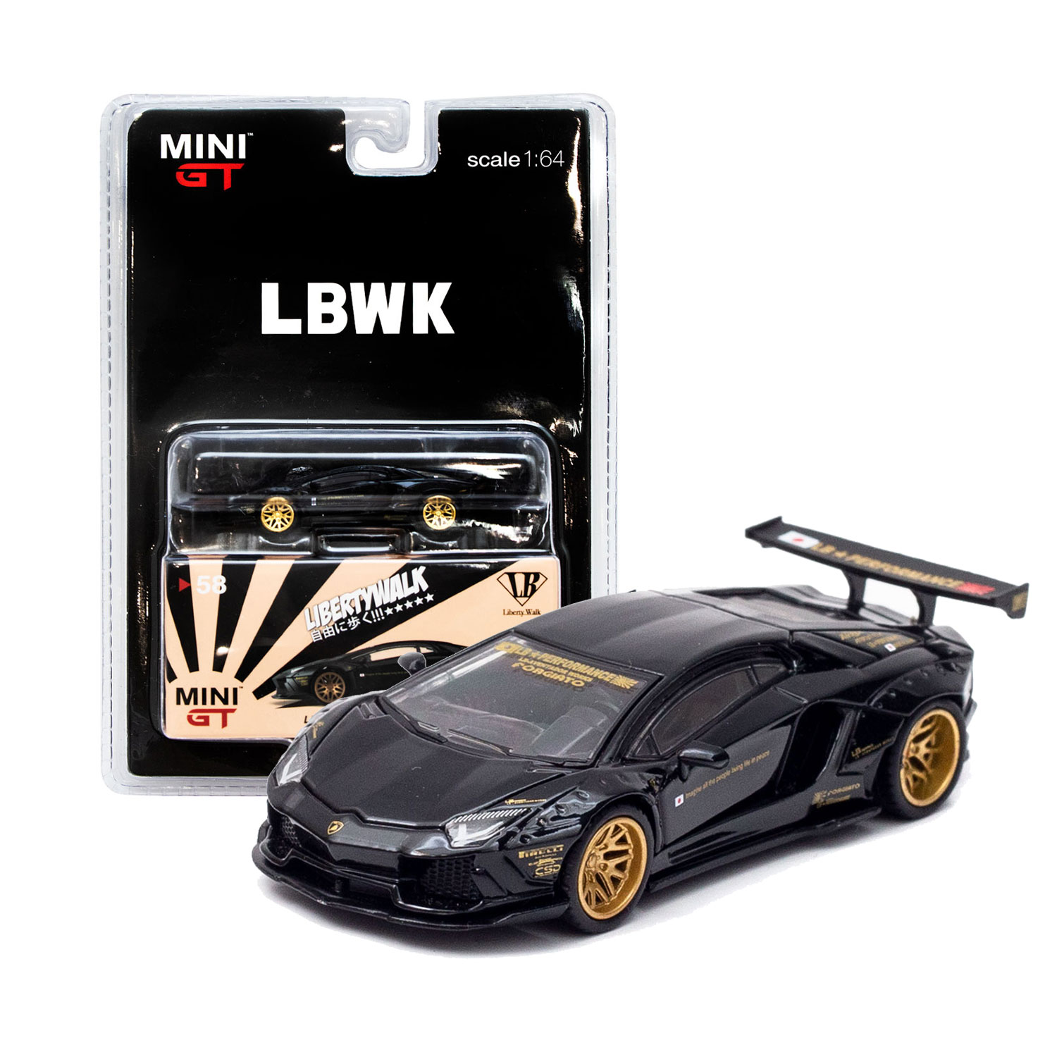 1/64 MINI GT LB☆WORKS Aventador ミニカー Black | ピットワン